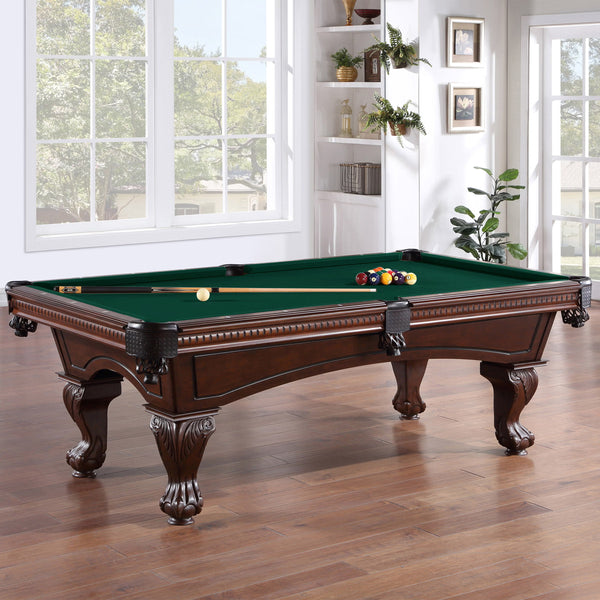 Canton 8-Foot High-End Pool Table – Premium Billiards Table with 1-Inch Slate, Solid Wood Rails, Wool-Blend Cloth & Regulation 88" x 44" Playfield