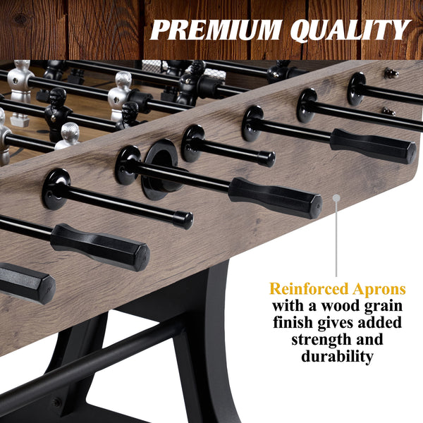 58-Inch Coventry Competition-Size Foosball Table – Premium Wood Grain Soccer Table with Steel Rods, Hidden Levelers & Cup Holders