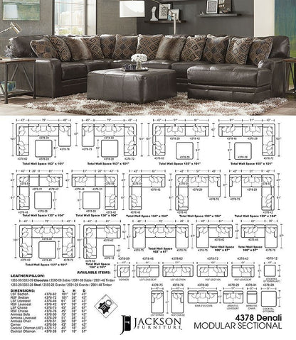 Denali ITALIAN LEATHER Sectional Collection by Jackson Furniture