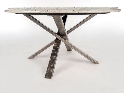Round Granite Table with Cross Base