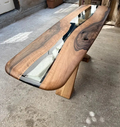 Handmade Solid Walnut Console Table for Entryway and Foyer