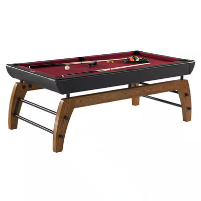Edgewood 84-Inch Pool Table – Wool-Blend Playfield, K-818 Bumpers, Hidden Leg Levelers & Complete Accessories Set