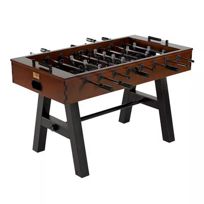Allendale Collection 56 Inch Foosball Table with Premium Oak wood veneer, A-shaped metal legs, hidden leg levelers, and bead style scorers