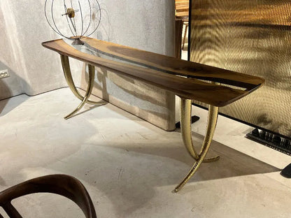 Epoxy Resin Sofa & Console table made of Walnut wood | Ivory Collection