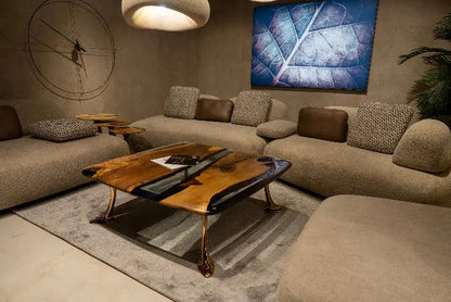 Luxury Epoxy Resin River Walnut Coffee Table | Osso Collection