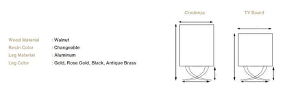 Resin and Walnut Credenza - Modern Sideboard | Ivory Collection