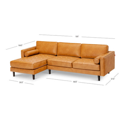 4-Piece Home Furniture Set with 2 Swivel Bar Stools Kitchen Sideboard Sectional Sofa & Glass Coffee Table