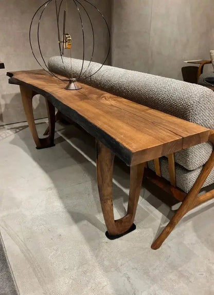 Rustic Console And Sofa Table Made Of Walnut